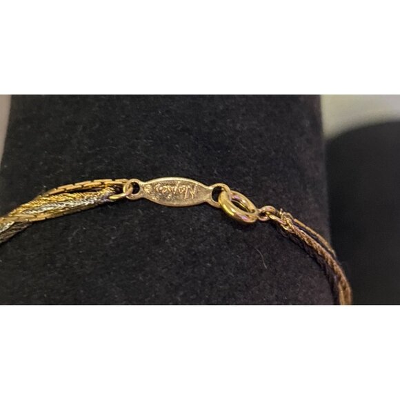 Vintage Napier Multi-Strand Gold & Bronze Knot Necklace Chain - Picture 8 of 9